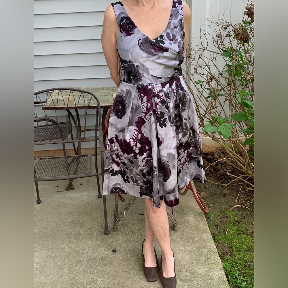 Lavender Satin Retro Cocktail Dress